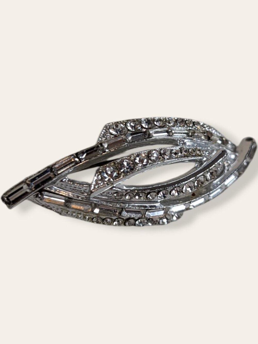 V. Mid-Century Crystal Rhinestone Brooch
